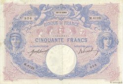 50 Francs BLEU ET ROSE FRANCIA  1915 F.14.28 BB
