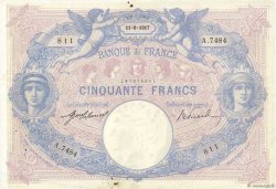 50 Francs BLEU ET ROSE FRANKREICH  1917 F.14.30 SS
