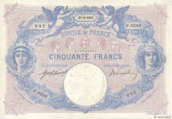 50 Francs BLEU ET ROSE FRANCE  1919 F.14.32 VF