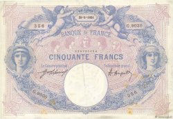 50 Francs BLEU ET ROSE FRANCIA  1921 F.14.34
