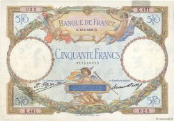 50 Francs LUC OLIVIER MERSON FRANCE  1927 F.15.01 TB+