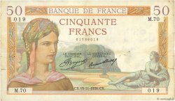 50 Francs CÉRÈS FRANCIA  1934 F.17.01 q.BB