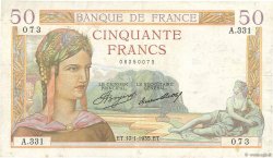 50 Francs CÉRÈS FRANCIA  1935 F.17.03 MB