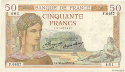 50 Francs CÉRÈS FRANKREICH  1937 F.17.40 SS