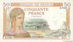 50 Francs CÉRÈS modifié FRANCE  1937 F.18.04 XF
