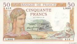 50 Francs CÉRÈS modifié FRANCIA  1938 F.18.18 q.SPL