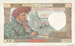 50 Francs JACQUES CŒUR FRANCE  1941 F.19.07 VF+
