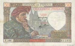 50 Francs JACQUES CŒUR FRANKREICH  1942 F.19.19 fSS