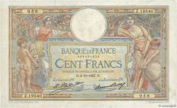 100 Francs LUC OLIVIER MERSON grands cartouches FRANCE  1927 F.24.06 F+