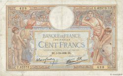 100 Francs LUC OLIVIER MERSON type modifié FRANCIA  1938 F.25.35 BC