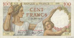 100 Francs SULLY FRANCE  1939 F.26.01 TB