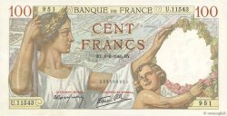 100 Francs SULLY FRANCE  1940 F.26.31 AU