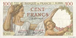 100 Francs SULLY FRANKREICH  1940 F.26.38 VZ