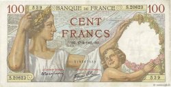 100 Francs SULLY FRANCE  1941 F.26.50 VF