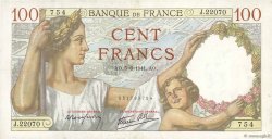 100 Francs SULLY FRANKREICH  1941 F.26.53 VZ