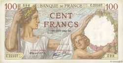 100 Francs SULLY FRANCE  1941 F.26.55 VF+