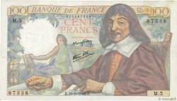 100 Francs DESCARTES FRANCIA  1942 F.27.01 MBC+