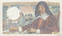 100 Francs DESCARTES FRANCE  1942 F.27.01 pr.SUP