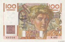 100 Francs JEUNE PAYSAN FRANCE  1952 F.28.33 AU
