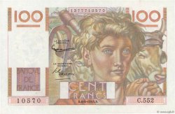 100 Francs JEUNE PAYSAN FRANCE  1953 F.28.38 UNC-