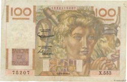 100 Francs JEUNE PAYSAN filigrane inversé FRANKREICH  1952 F.28bis.02 SGE