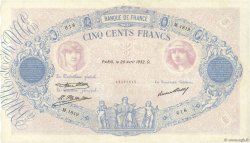 500 Francs BLEU ET ROSE FRANCE  1932 F.30.35 VF