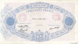 500 Francs BLEU ET ROSE FRANCE  1936 F.30.37 F+