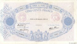 500 Francs BLEU ET ROSE modifié FRANKREICH  1939 F.31.54 SS