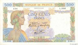 500 Francs LA PAIX FRANCE  1940 F.32.07