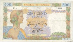 500 Francs LA PAIX FRANCIA  1942 F.32.33 BC