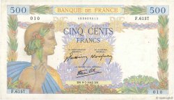 500 Francs LA PAIX FRANCIA  1942 F.32.36 BC+