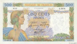 500 Francs LA PAIX FRANCIA  1942 F.32.41 q.FDC