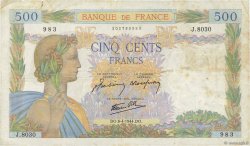 500 Francs LA PAIX FRANCE  1944 F.32.46 TB