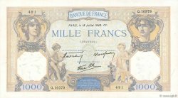 1000 Francs CÉRÈS ET MERCURE type modifié FRANCE  1940 F.38.50 SUP+