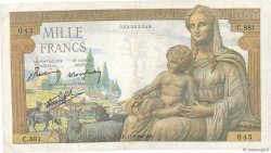 1000 Francs DÉESSE DÉMÉTER FRANCE  1942 F.40.04 F