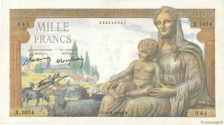 1000 Francs DÉESSE DÉMÉTER FRANCIA  1942 F.40.05 BC+