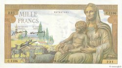 1000 Francs DÉESSE DÉMÉTER FRANCE  1942 F.40.05 NEUF