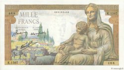 1000 Francs DÉESSE DÉMÉTER FRANKREICH  1942 F.40.08 VZ+