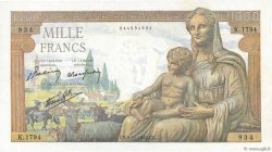 1000 Francs DÉESSE DÉMÉTER FRANKREICH  1942 F.40.10