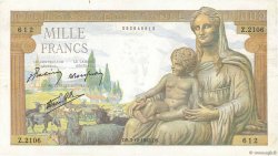 1000 Francs DÉESSE DÉMÉTER FRANKREICH  1942 F.40.12 SS