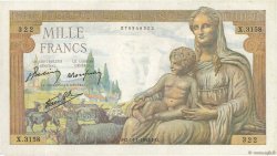1000 Francs DÉESSE DÉMÉTER FRANCE  1943 F.40.16 VF