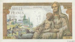 1000 Francs DÉESSE DÉMÉTER FRANKREICH  1943 F.40.23