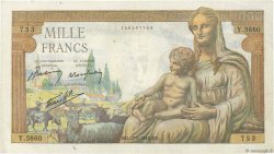 1000 Francs DÉESSE DÉMÉTER FRANCE  1943 F.40.25 F+