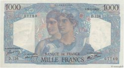 1000 Francs MINERVE ET HERCULE FRANCE  1945 F.41.08 VF