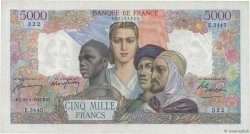 5000 Francs EMPIRE FRANÇAIS FRANKREICH  1947 F.47.59 fVZ