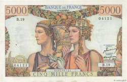 5000 Francs TERRE ET MER FRANCE  1949 F.48.01 VF