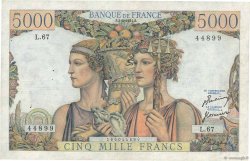 5000 Francs TERRE ET MER FRANCIA  1951 F.48.04 MBC