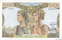 5000 Francs TERRE ET MER FRANCIA  1957 F.48.13 MBC