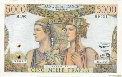 5000 Francs TERRE ET MER FRANCE  1957 F.48.17 VF