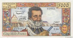 5000 Francs HENRI IV FRANKREICH  1958 F.49.05 SS